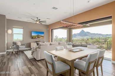 Picturesque Pinnacle Peak mountain, sunset and city light views