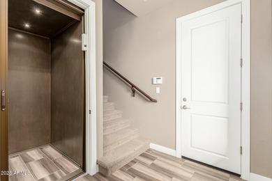 Picturesque Pinnacle Peak mountain, sunset and city light views