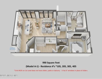 Popular two bedroom, two bath corner model in the Jersey Shore's