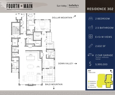 To be built 2,632sf, 2 bed/2.5 bath third floor corner residence