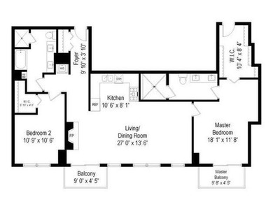 Sprawling high floor two bedroom, two bathroom condo with prime