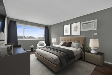 Two bedroom, one and a half bathroom 4th-floor corner unit in