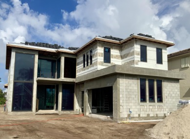 This newly constructed 3,800 sq ft Modern/Transitional lakefront