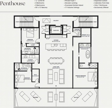 This exceptional just-completed penthouse at Aria offers a rare