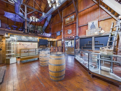 This vintage historical Red Barn in Douglas City, CA, offers a