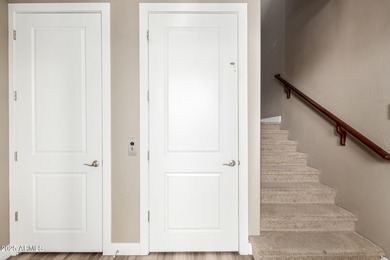 Picturesque Pinnacle Peak mountain, sunset and city light views