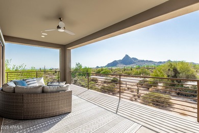 Picturesque Pinnacle Peak mountain, sunset and city light views