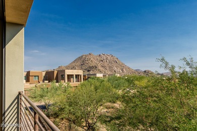 Picturesque Pinnacle Peak mountain, sunset and city light views