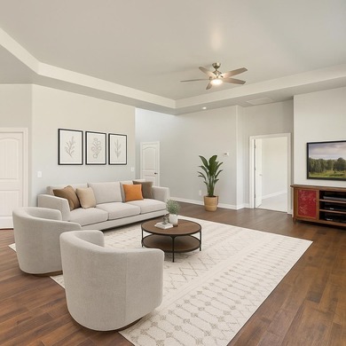 Enjoy tranquil golf course living and sweeping views from this