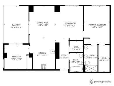 Desirable end unit condo featuring two bedrooms, two bathrooms