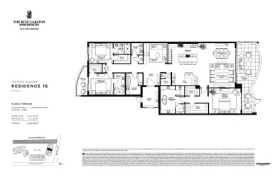 Residence 115G offers 3 bedrooms, 3.5 baths, and a private den