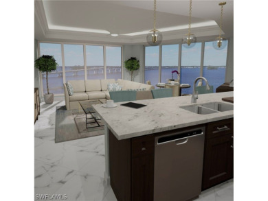This new construction waterfront condo features a stunning view
