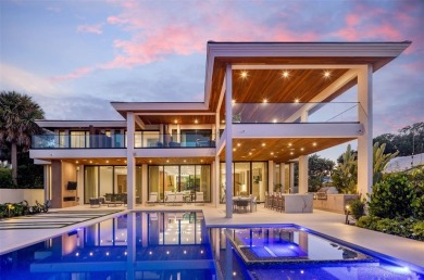 Custom, new construction, contemporary waterfront estate in the