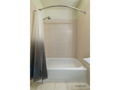 Step outside your living room through a sliding glass door onto