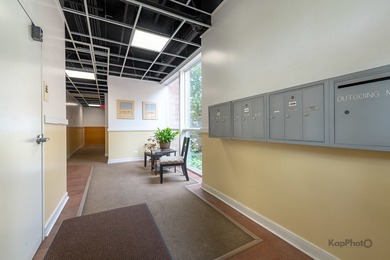 Step outside your living room through a sliding glass door onto