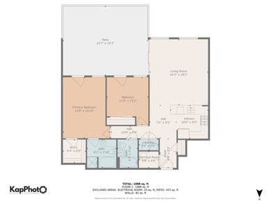 Step outside your living room through a sliding glass door onto