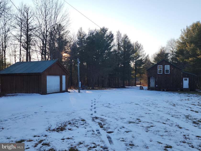 Recreational use wood frame cabin with detached garage and pond - photo 18