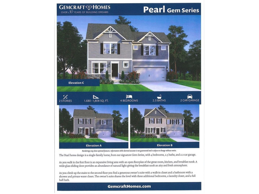 The Pearl Elevation *B* Gemcraft Homes New Construction is a - photo 18