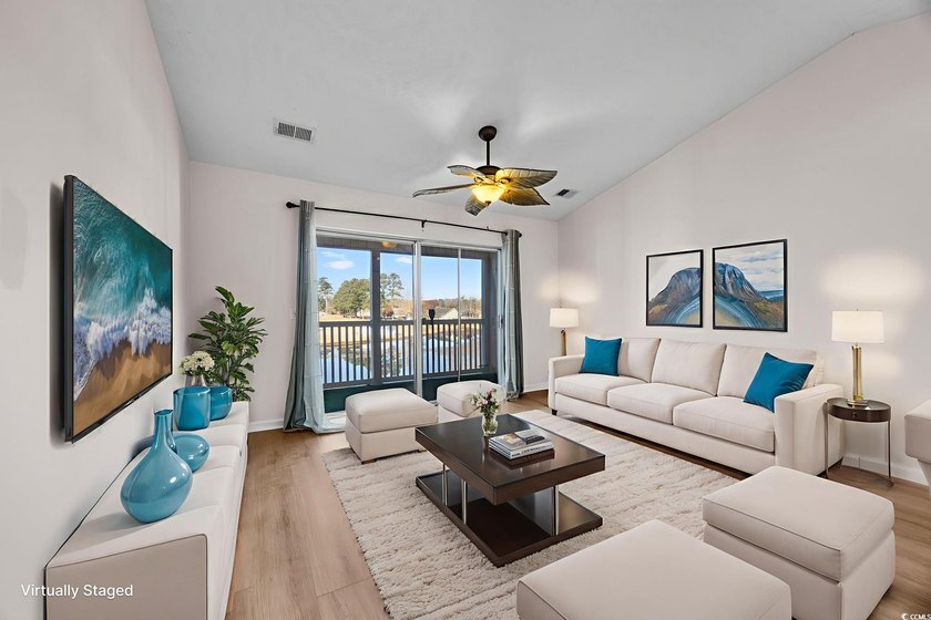 Great golf course and water views from this top floor condo in - photo 5