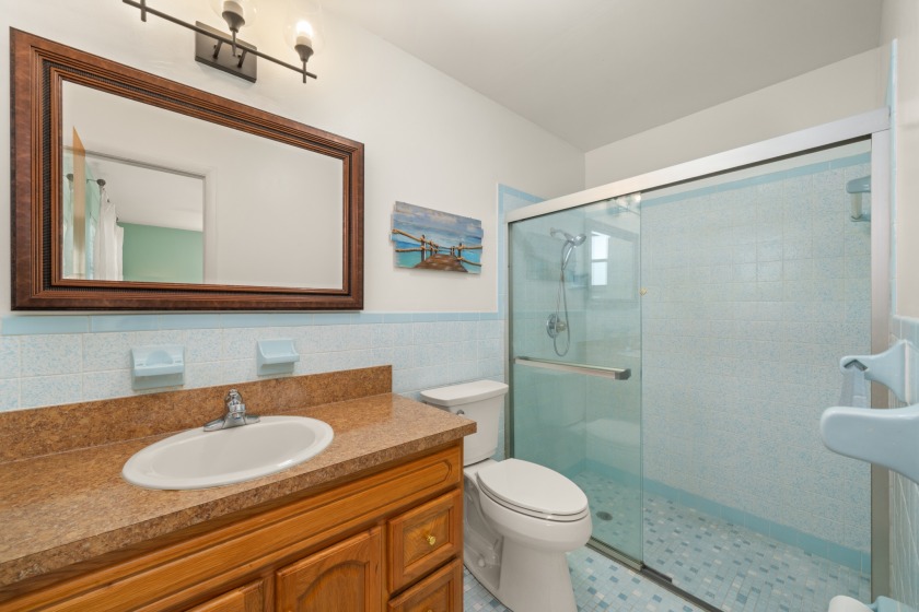 Nice master ensuite featuring walk-in tile shower with modern glass doors - photo 13