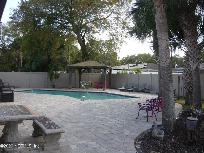 Amazing inground pool area with pavers, wired gazebo &amp; stately - photo 2
