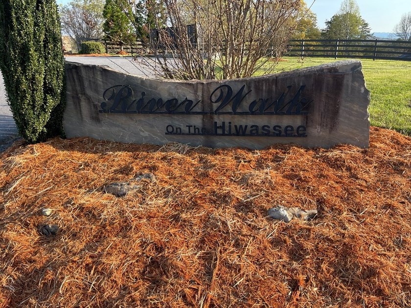 Level River Front lot on the Hiwassee River. Wide section of the - photo 16