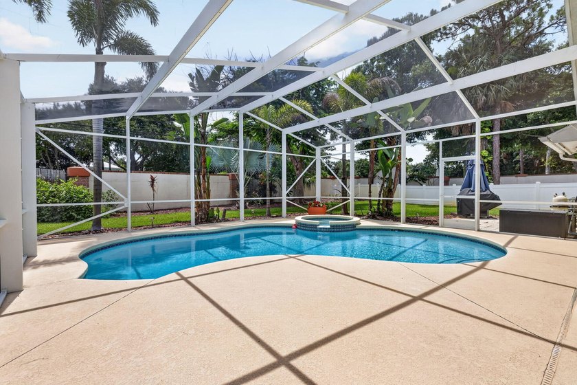 Palm trees sway over your private, screened pool at this move-in - photo 33