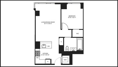 Unit 21B is a one-bedroom, one-bathroom unit. The property - photo 4