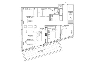 Experience elevated urban living with Residence 1B at Vista