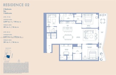 Residence 5202 at Cipriani Residences Miami.  This 2 bedroom+