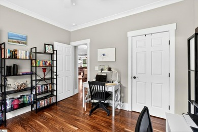 An oversized covered front porch with stained wood ceilings sets - photo 21