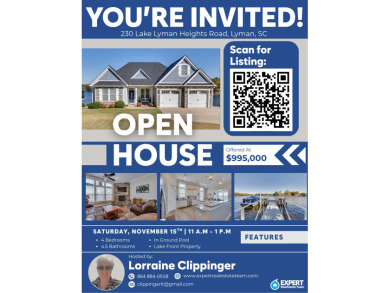 Lyman Lake Home For Sale in Lyman South Carolina