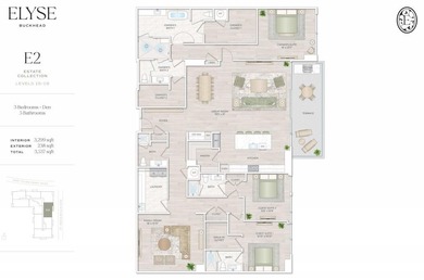 This 17th-floor Estate Collection Residence features a wide East