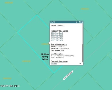 Boiling Spring Lake Lot For Sale in Southport North Carolina