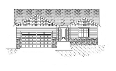To-be-built 3-bedroom, 2-bath zero-entry home offering 1,455 sq