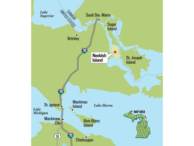 Lake Nicolet Acreage For Sale in Neebish Island Michigan