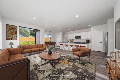 Modern ranch style one-story home with level entry. Built in