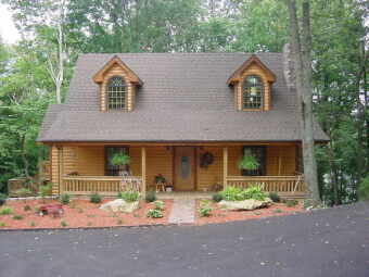 Kentucky Lake Front Waterfront Log Home - Lake Home For Sale in Lucas, Kentucky