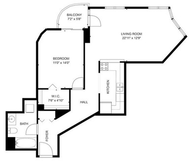 Spacious one bedroom condo in desirable full amenity building