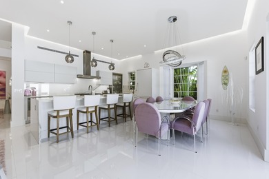 Built in 2020, this chic in-town home on the ocean block of