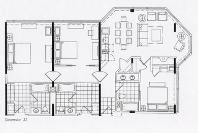 The stunning 3 bedroom corner unit is located at the end of the - photo 8