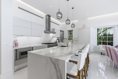 Built in 2020, this chic in-town home on the ocean block of