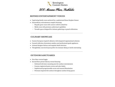 200 Murano Place is the epitome of modern French luxury, located