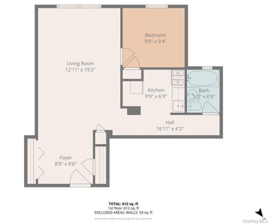 This 1-bedroom, 1-bath co-op with an open layout for living room - photo 13