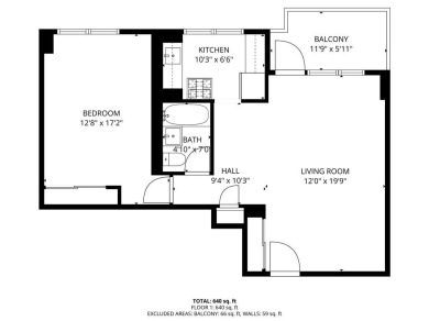 Meadowwood at Gateway, 4th floor, 1-bedroom *F* unit with a