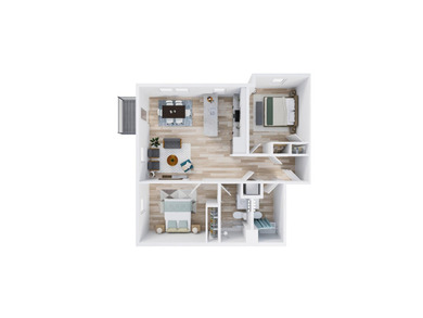 This third floor unit features 9' ceilings and offers 991 square - photo 3