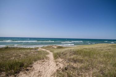 Lake Michigan building site with 100 ft of private Lake Michigan - Lake Lot Sale Pending in Whitehall, Michigan