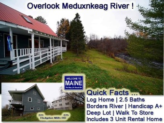 Meduxnekeag River Home For Sale in Hodgdon Maine