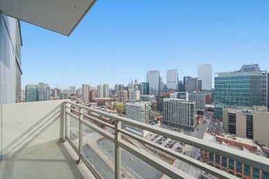 Perched on the 27th floor, this expansive one-bedroom, one-bath