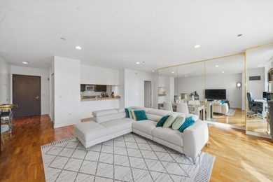 Perched on the 27th floor, this expansive one-bedroom, one-bath